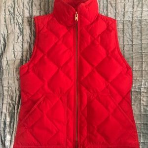 J.Crew Factory Red Quilted Vest